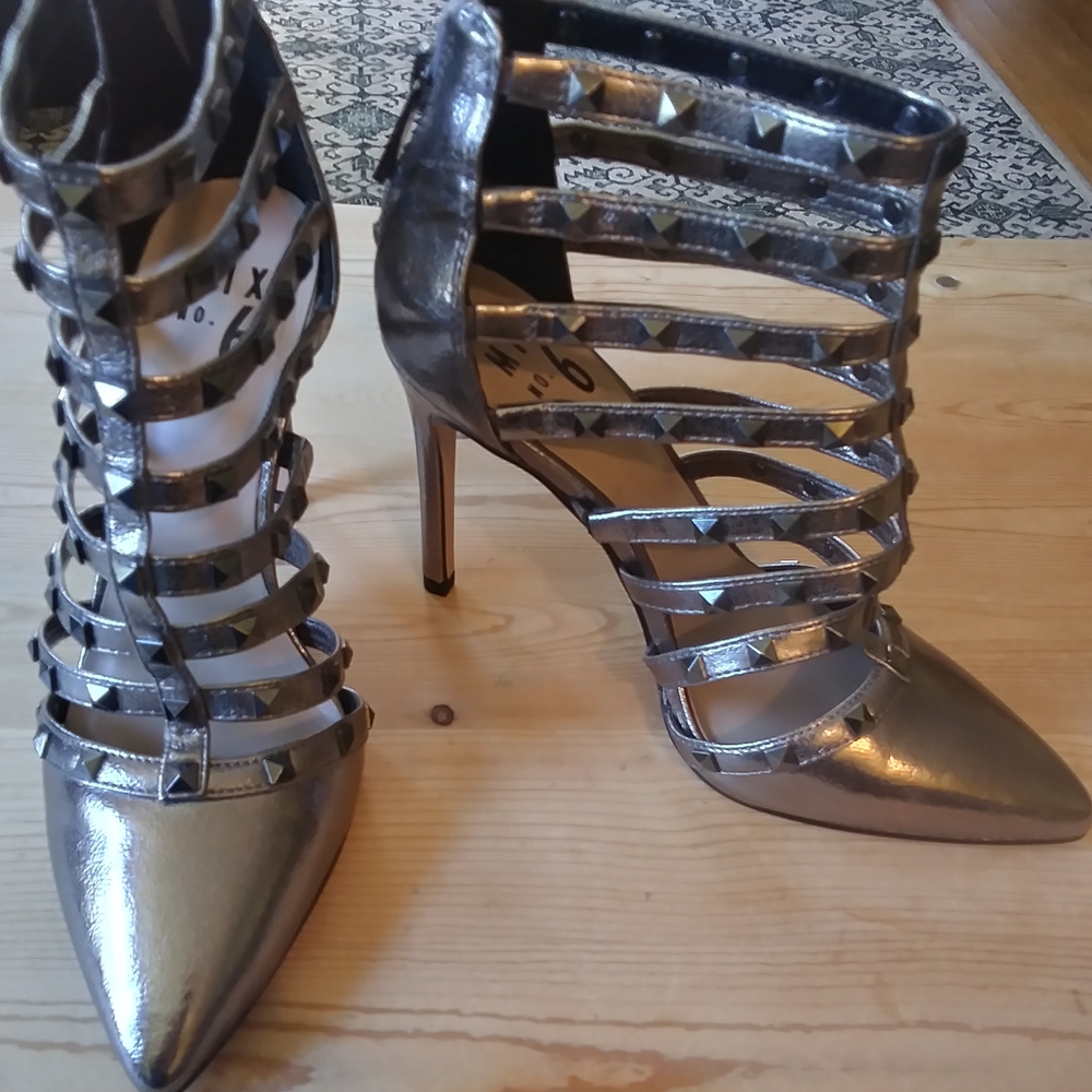 Mix No. 6 Silver Strappy Heels